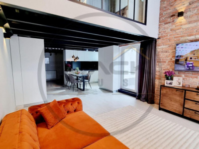 Apartament tip Loft, 77 mp, gradina 86 mp, 2 parcari, Piata Abator